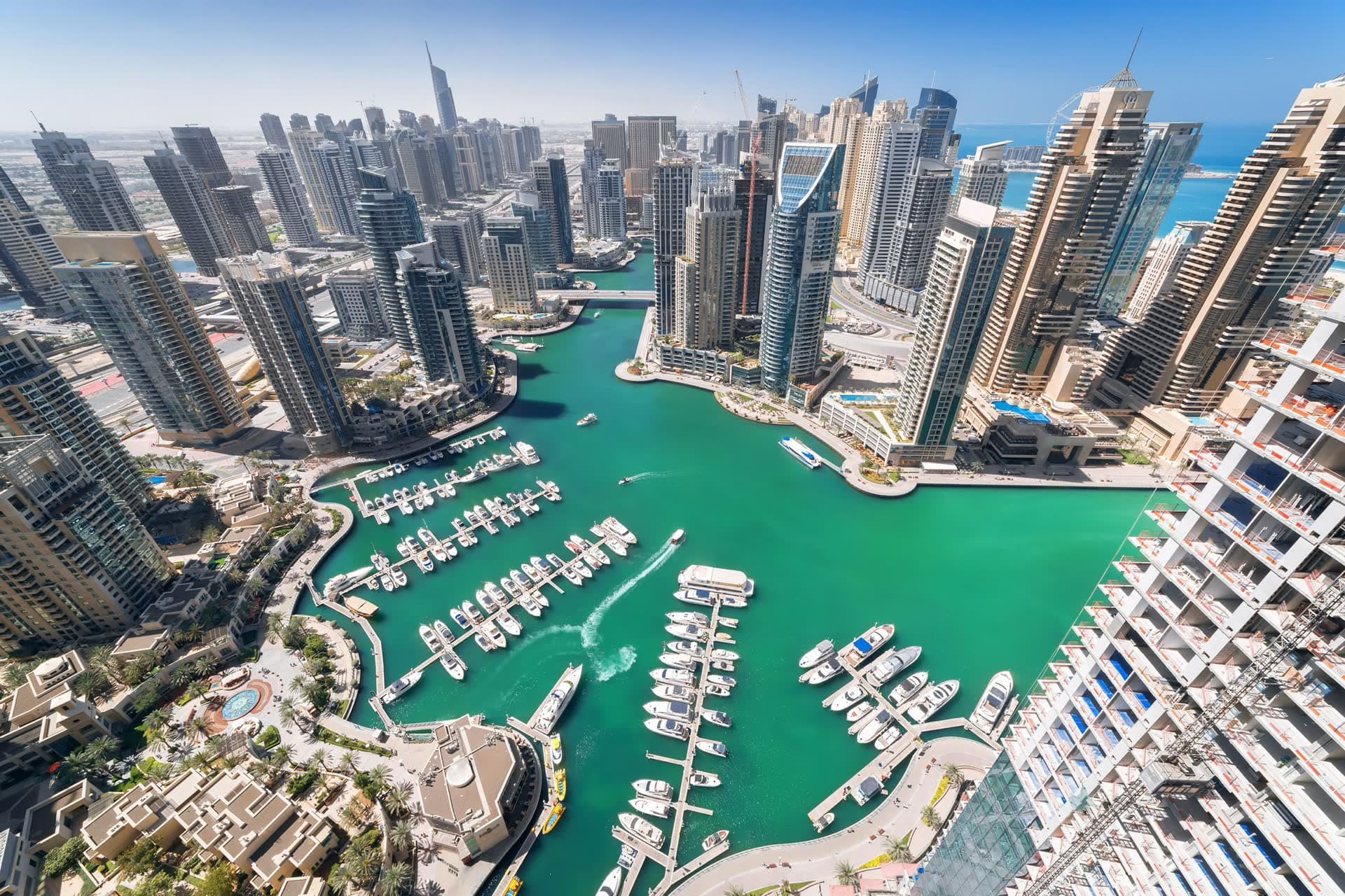 Aerial view of Dubai Marina